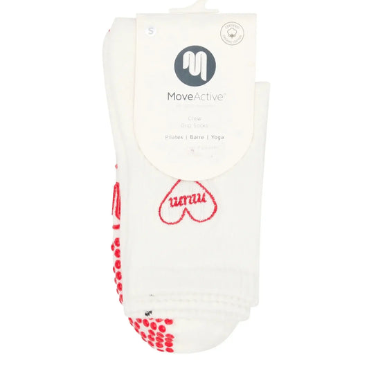 MoveActive Crew Non Slip Grip Socks - Love Note
