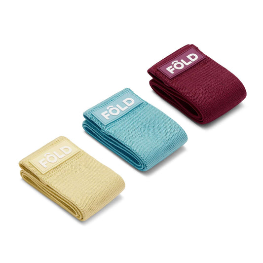 Pilates Widerstandsband-Set – Gelb, Blau, Magenta
