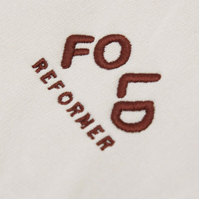 FOLD Reformer brown logo on beige hoodie