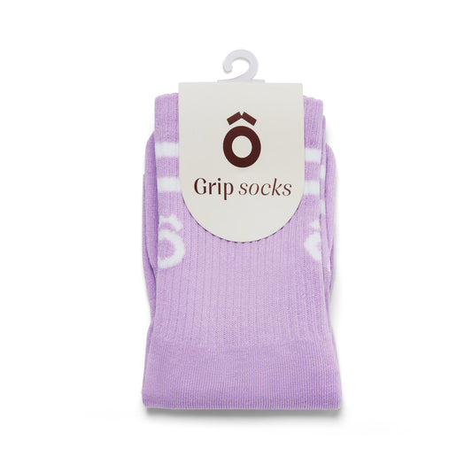ÔWEAR Crew Sporty Stripes Pilates Grip Socks - Thistle