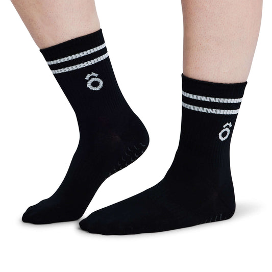 Crew Sporty Stripes Pilates Gripsokken - Zwart