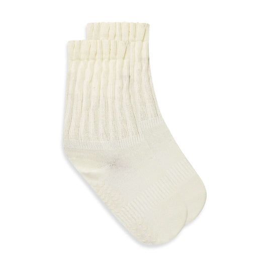 ÔWEAR Pilates Scrunch Grip Socks - White