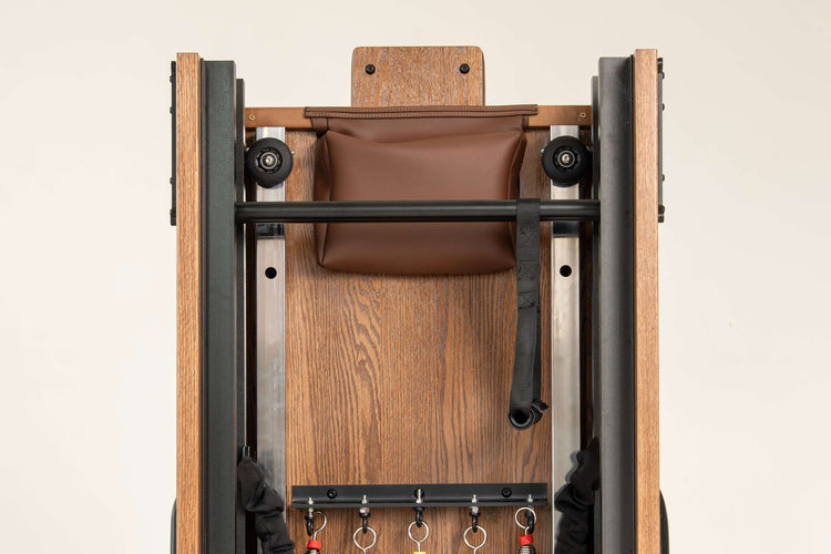 Original FÔLD Reformer with Easi-Fold™ in Chocolate, rear view