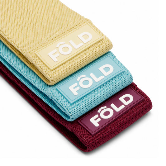 Pilates Widerstandsband-Set – Gelb, Blau, Magenta