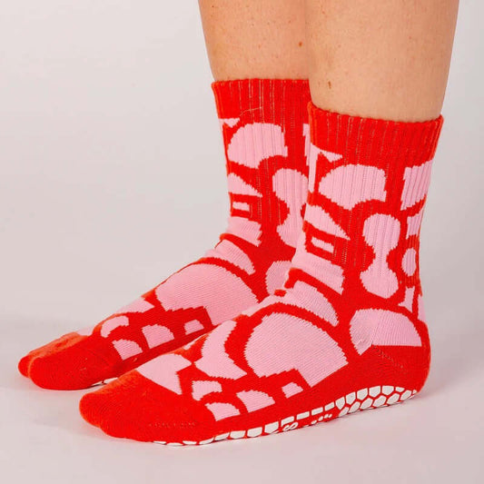 Grip Socks - Pink Giraffe