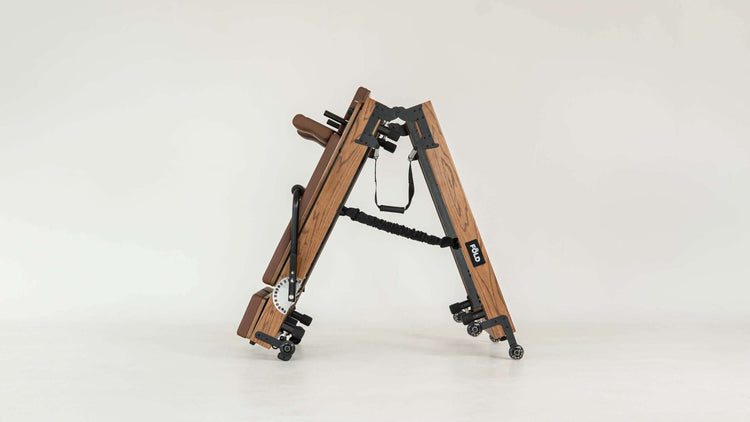 Original FÔLD Reformer with Easi-Fold™ in Chocolate, unfolded and ready to use