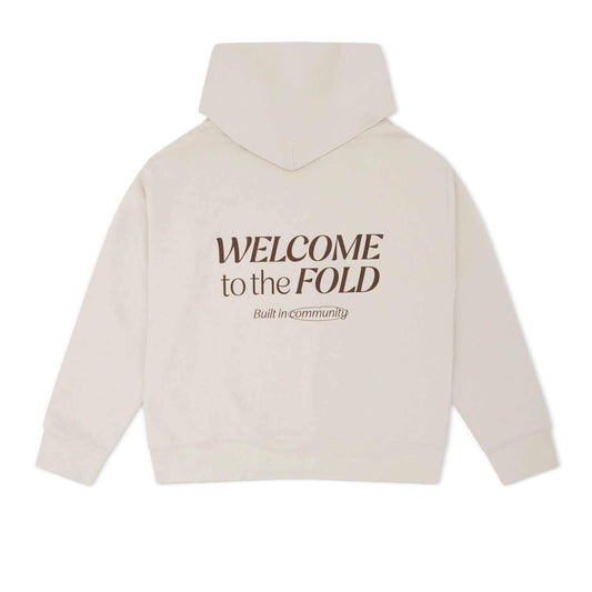 Back of Women’s Classic Hoodie in beige 