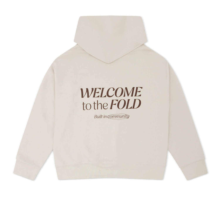 Back of Women’s Classic Hoodie in beige 