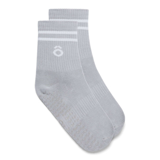 ÔWEAR Crew Sporty Stripes Pilates Grip Socks - Timber Wolf
