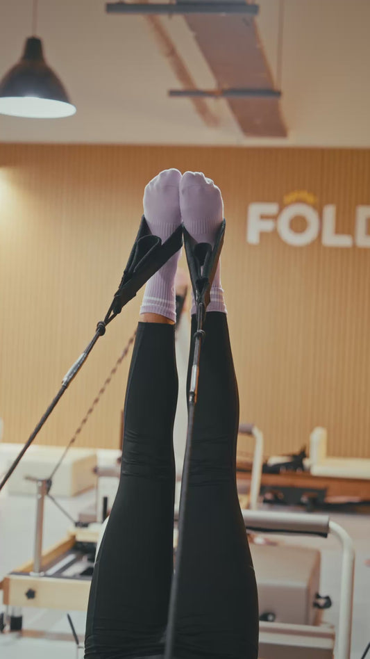 ÔWEAR Crew Sporty Stripes Pilates Grip Socks - Thistle